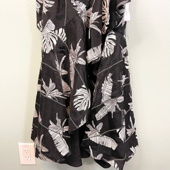 Dress The Population Delphine Black White Sleeveless Hi-Low Wrap Dress Small NWT - Picture 7 of 11